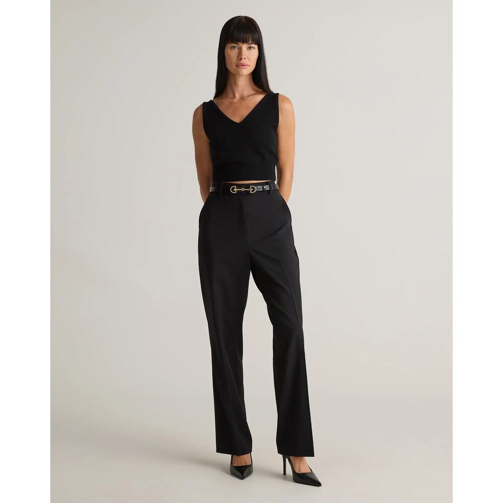 Quince Italian Wool Straight Leg Pants Size 10 NEW High Rise 30” Inseam